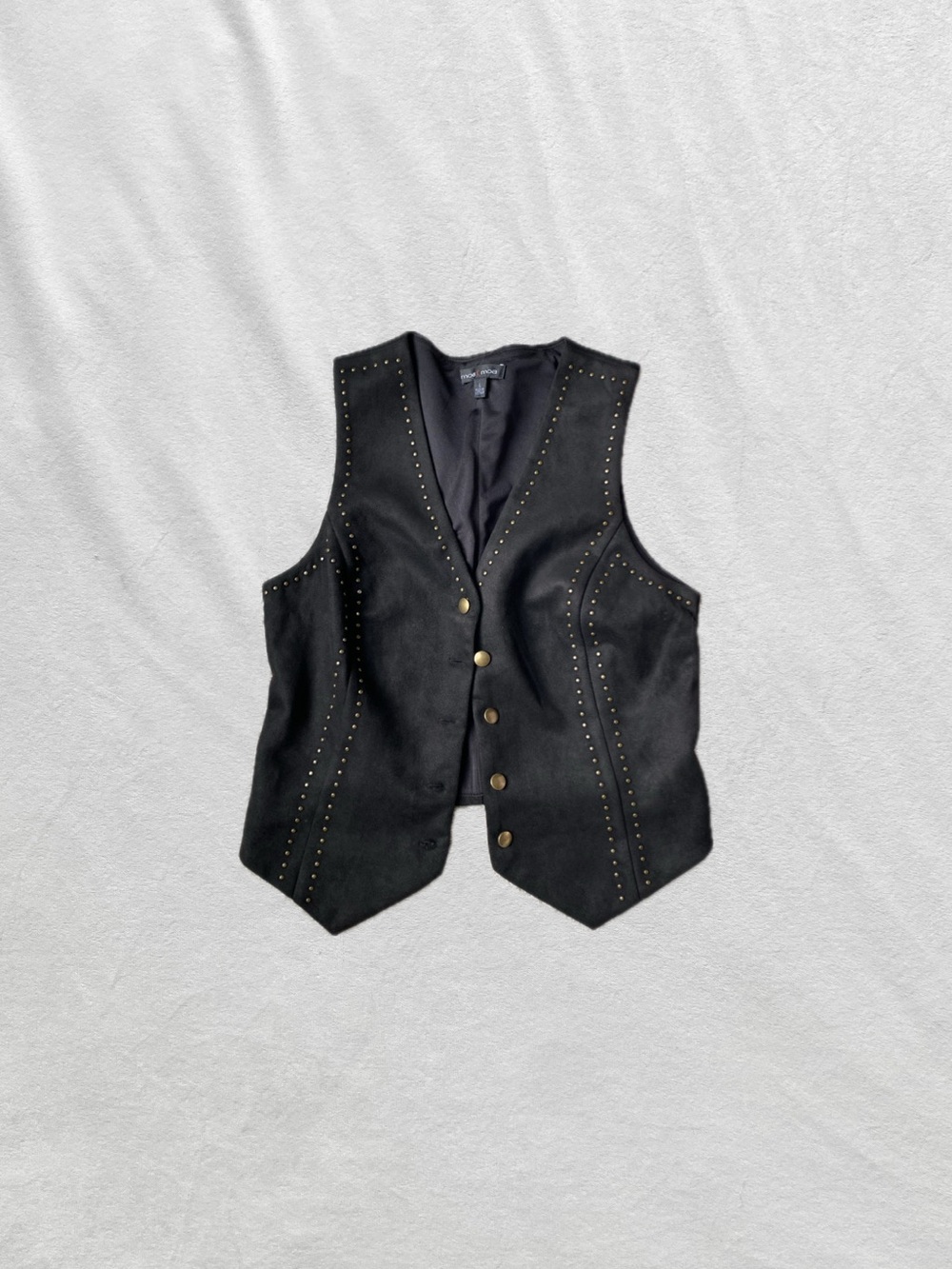 Moa Moa Black Studded Gold Button Vest